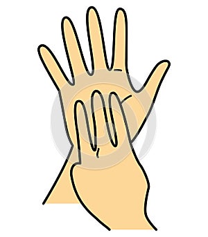 Hand gesture, hand sign, number 8, both hands, jpeg  illustration photo
